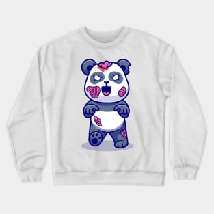 Cute Panda Zombie Cartoon Crewneck Sweatshirt